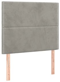 vidaXL Κεφαλάρια Κρεβατιού 2 τεμ. Αν. Γκρι 100x5x78/88 εκ. Βελούδινο