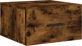 vidaXL Κομοδίνο Επιτοίχιο Καπνιστή Δρυς 35 x 35 x 20 εκ.
