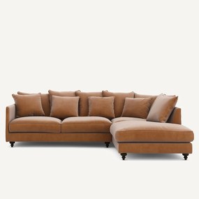 Γωνιακός καναπές-κρεβάτι με βελούδο, Lazare