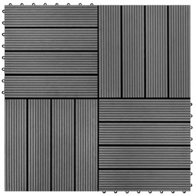 Πλακάκια Deck 22 τεμ. Γκρι 30 x 30 εκ. 2 μ² από WPC - Γκρι