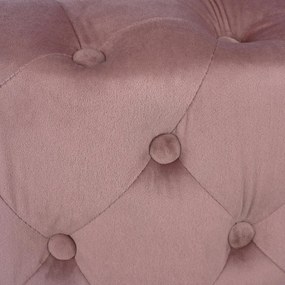 Σκαμπό KASSIE τύπου CHESTERFIELD Βελούδο Σάπιο μήλο Φ60x43Υ εκ. 60x60x43 εκ.