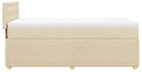 Κρεβάτι Boxspring με Στρώμα Κρεμ 90x200 εκ.Υφασμάτινο - Κρεμ