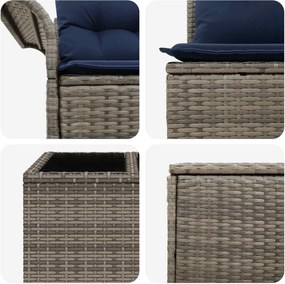 vidaXL Σετ Καναπέ 6 τμχ. 4-θέσιο Γκρι και Navy Blue