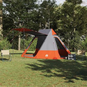 vidaXL Σκηνή Camping Γκρι και πορτοκαλί 482 x 360 x 227 εκ Πολυεστέρας