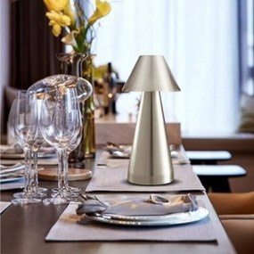 Επιτραπέζιο Διακοσμητικό Φωτιστικό LED Μπαταρίας 21x10cm - Ασημί