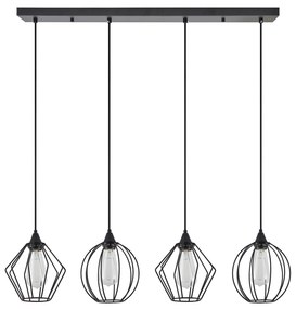 SE21-BL-B10-4BL-GR12 ADEPT FLEX Black Metal Grid Pendant+