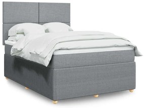 vidaXL Κρεβάτι Boxspring με Στρώμα Αν. Πράσινο 160x200εκ Υφασμάτινο