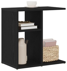 vidaXL Μαύρο Δρυς Πλευρικό Τραπέζι 50x30x50 εκ. Από ξύλο