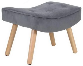 Σκαμπό - Υποπόδιο Alma Ε7141,71 52x38x35cm Natural-Grey Velvet, Wood