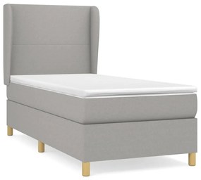 ΚΡΕΒΑΤΙ BOXSPRING ΜΕ ΣΤΡΩΜΑ ΑΝΟΙΧΤΟ ΓΚΡΙ 90X190 ΕΚ. ΥΦΑΣΜΑΤΙΝΟ 3128325