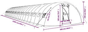 Θερμοκήπιο με Ατσάλινο Πλαίσιο Λευκό 110 μ² 22 x 5 x 2,3 μ. - Λευκό