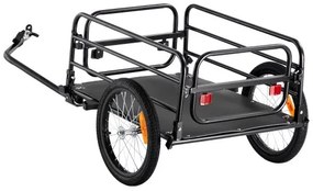 VEVOR Bike Cargo Trailer, 160 lbs Load Capacity, Heavy-Duty Bicycle Wagon Cart, Foldable Compact Storage &amp; Quick Release with Universal Hitch, 16&quot; Wheels, Safe Reflectors, Fits 22&quot;-28&quot; Bike Wheels