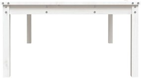 vidaXL Τραπέζι Κήπου Λευκό 121x82,5x45 εκ. από Μασίφ Ξύλο Πεύκου