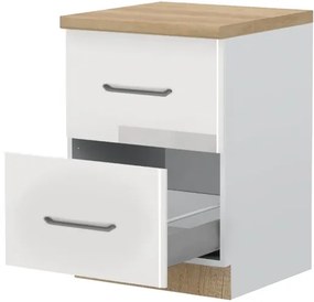 Επιδαπέδιο ντουλάπι Modena R-60-2MBOX-Λευκό - Λευκό γυαλιστερό - 60.00Χ60.00Χ88.00cm