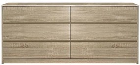Συρταριέρα Kuanger pakoworld mdf σε φυσική απόχρωση 120x40x70εκ