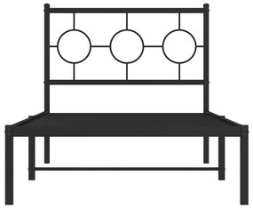 Πλαίσιο Κρεβατιού με Κεφαλάρι Μαύρο 90 x 200 εκ. Μεταλλικό - Μαύρο