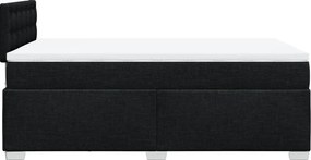 vidaXL Κρεβάτι Boxspring με Στρώμα Μαύρο 120x200 εκ. Υφασμάτινο