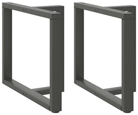 Πόδια Τραπεζαρίας σε Σχήμα Τ, 2 τεμ. Ανθρακί 90x35x(72-73) εκ. Ατσάλι