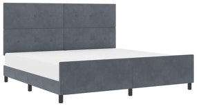 vidaXL Κρεβάτι Σκελετός Σκοτεινό Γκρι 200x200 εκ. Βελούδο