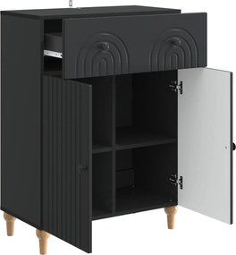 vidaXL Πλαϊνό γραφείο Μαύρο 66 x 34,5 x 90 εκ Επεξεργασμένο Ξύλο