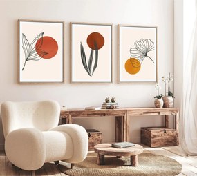 Decorative Framed MDF Painting (3 Pieces) Huhu215 - 50 x 70 Multicolor
