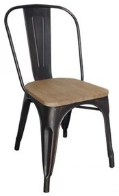 RELIX Wood Natural Oak καρέκλα Μεταλλική Antique Black 45x51x85 cm Ε5191W,10N