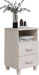 vidaXL Κομοδίνο HAMAR Λευκό 40x35x62 εκ. από Μασίφ Ξύλο Πεύκου