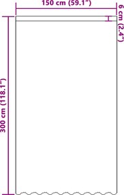vidaXL Κουρτίνα Δαντέλας με κουρτίνες Λευκό 300 x 150 cm Πολυεστέρας
