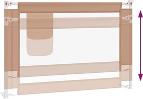 vidaXL Μπάρα Κρεβατιού Προστατευτική Taupe 100 x 25 εκ. Υφασμάτινη