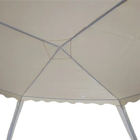 Κιόσκι Gazebo pakoworld μεταλλικός σκελετός - ύφασμα μπεζ 3x3m