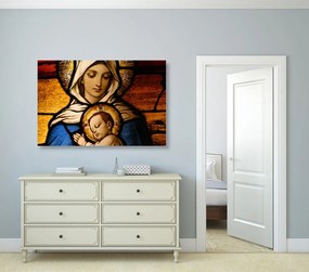 Εικόνα της Παναγίας με τον Άγιο Βασίλη - 90x60