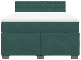 ΚΡΕΒΑΤΙ BOXSPRING ΜΕ ΣΤΡΩΜΑ ΣΚΟΥΡΟ ΠΡΑΣΙΝΟ 160X200ΕΚ. ΒΕΛΟΥΔΙΝΟ 3286369