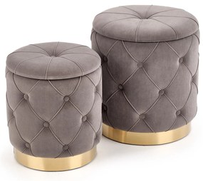 POLLY set of two stools, color: grey DIOMMI V-CH-POLLY-PUFA-POPIEL