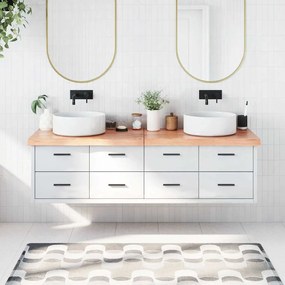 vidaXL Πάγκος Μπάνιου Αν. Καφέ 180x40x(2-6) εκ. Επεξεργ. Μασίφ Ξύλο