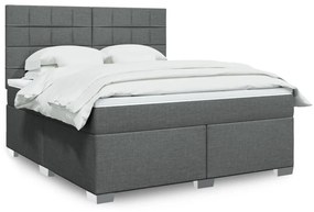 ΚΡΕΒΑΤΙ BOXSPRING ΜΕ ΣΤΡΩΜΑ ΣΚΟΥΡΟ ΓΚΡΙ 180X200 ΕΚ ΥΦΑΣΜΑΤΙΝ 3290568