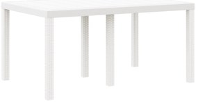 vidaXL Κήπου Τραπέζι Λευκό 150x100x73 εκ Πλαστικό Ράττα