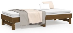 vidaXL Καναπές Κρεβάτι Συρόμενος Μελί 2x(100x200) εκ. από Μασίφ Πεύκο