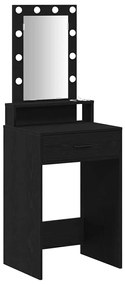 vidaXL Τραπέζι περιποίησης Μαύρο 50 x 41 x 140 εκ. Επεξεργασμένο ξύλο