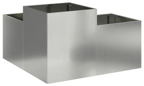 vidaXL Γλάστρα Κήπου Ασημί 80 x 80 x 48 εκ. Γαλβανισμένος χάλυβας