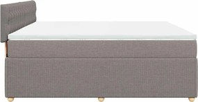 vidaXL Κρεβάτι Boxspring με Στρώμα Taupe 180x200 εκ. Υφασμάτινο