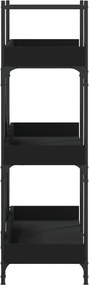 vidaXL Βιβλιοθήκη 3 Επιπέδων Μαύρη 100x33x108,5 εκ. Επεξεργ. Ξύλο