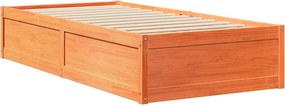 vidaXL Σκελετός Κρεβ. Χωρίς Στρώμα Καφέ Κεριού 100x200 εκ Μασίφ Πεύκο