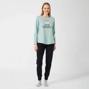 Πιτζάμα Γυναικεία Χειμωνιάτικη Minerva Sweet Style 53049-878 Aqua Green Βεραμάν XX-LARGE