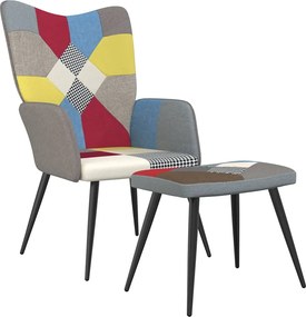 vidaXL Πολυθρόνα Relax Σχέδιο Patchwork Υφασμάτινη με Σκαμπό