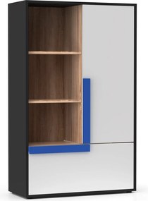 Ραφιέρα Alex 84x36x133εκ Γραφίτης-Σονόμα-Λευκό TO-ALEXSH2D