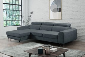 Γωνιακός καναπές Astiria-Anthraki-Lefko-Αριστερή