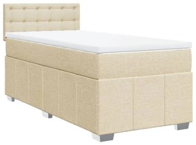 ΚΡΕΒΑΤΙ BOXSPRING ΜΕ ΣΤΡΩΜΑ ΚΡΕΜ 90X190 ΕΚ.ΥΦΑΣΜΑΤΙΝΟ 3289242