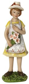 Διακοσμητικό Κορίτσι Με Λουλούδια Σετ 2Τμχ. MT818 Κίτρινο 12X4X3Cm Espiel Κεραμικό