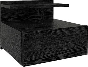 Κομοδίνο επιτοίχιο Mislina Megapap χρώμα sencron black 40x33,2x32εκ.