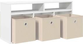 vidaXL Χαμηλό γραφείο με συρτάρι Λευκό 87 x 27,5 x 43 εκ